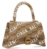 Balenciaga Hourglass Top Handle BB Monogram Beige Balenciaga Hourglass Top Handle BB Monogram Beige
