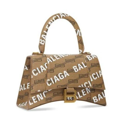 Balenciaga Hourglass Top Handle BB Monogram Beige