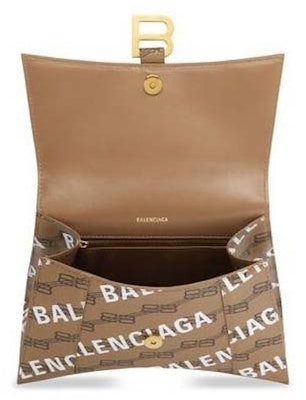 Balenciaga Hourglass Top Handle BB Monogram Beige Lookbook Balenciaga Hourglass Top Handle BB Monogram Beige