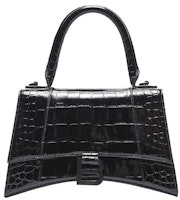 Balenciaga Hourglass Top Handle Crocodile Embossed XS Black Balenciaga Hourglass Top Handle Crocodile Embossed XS Black
