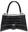 Buy Balenciaga Hourglass Top Handle Crocodile Embossed XS Black