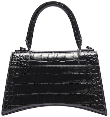 Balenciaga Hourglass Top Handle Crocodile Embossed XS Black Order Balenciaga Hourglass Top Handle Crocodile Embossed XS Black