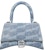 Balenciaga Hourglass Top Handle Small BB Monogram Denim Bleached Blue