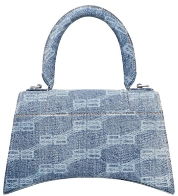 Balenciaga Hourglass Top Handle Small BB Monogram Denim Bleached Blue Order Balenciaga Hourglass Top Handle Small BB Monogram Denim Bleached Blue