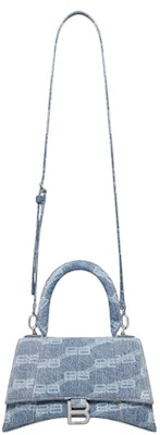 Balenciaga Hourglass Top Handle Small BB Monogram Denim Bleached Blue Lookbook Balenciaga Hourglass Top Handle Small BB Monogram Denim Bleached Blue