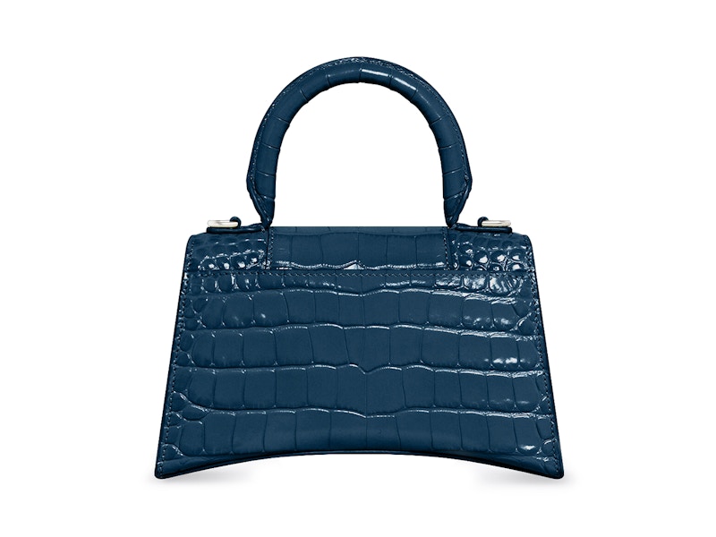 Order バレンシアガ アワーグラス クロコエンボス トップハンドル スモール ダークブルー