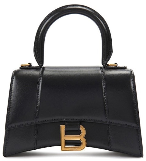 balenciaga-hourglass-top-handle-xs-black