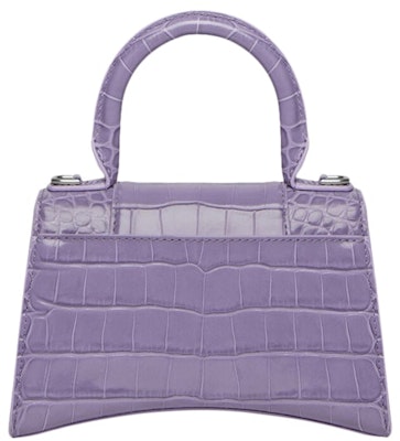 Balenciaga Hourglass Top Handle XS Bertekstur Buaya Ungu Muda Order Balenciaga Hourglass Top Handle XS Bertekstur Buaya Ungu Muda