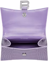 Lookbook Balenciaga Hourglass Top Handle XS Crocodile Embossed Lilac