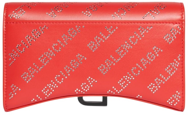Balenciaga Hourglass Wallet On Chain And Rhinestones Red Lookbook Balenciaga Hourglass Wallet On Chain And Rhinestones Red