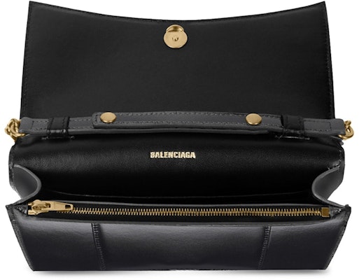 Balenciaga Hourglass Wallet On Chain Black Lookbook Balenciaga Hourglass Wallet On Chain Black