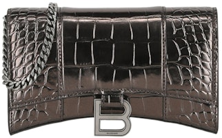 Balenciaga Hourglass Wallet On Chain Bronze Balenciaga Hourglass Wallet On Chain Bronze