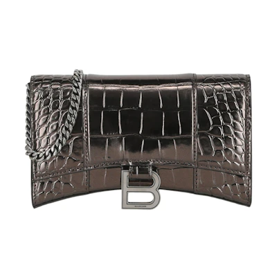 Balenciaga Hourglass Wallet On Chain Bronze