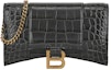 Buy Balenciaga Hourglass Wallet With Chain Dark Grey