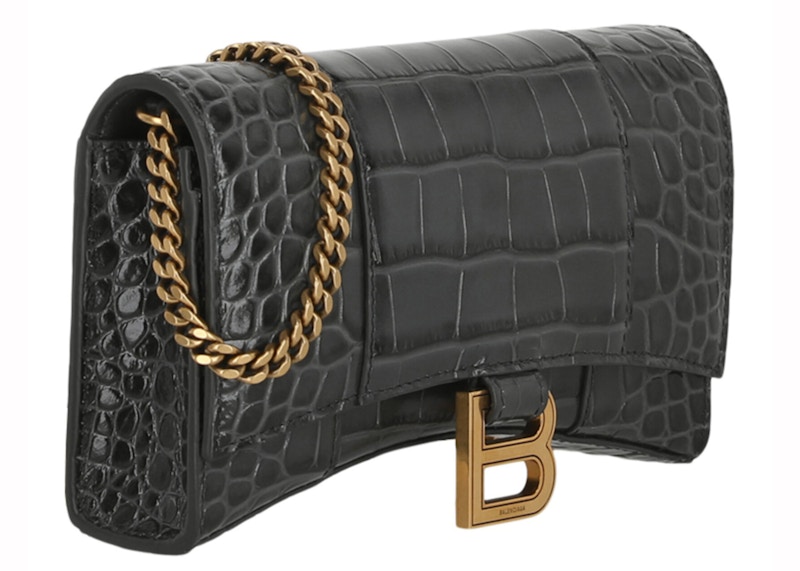 Order 발렌시아가 아워글래스 체인 월렛 (다크 그레이)
