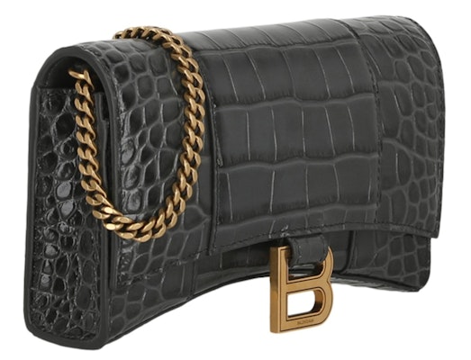 Balenciaga Hourglass Wallet With Chain Dark Grey Order Balenciaga Hourglass Wallet With Chain Dark Grey