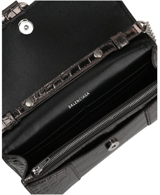 Balenciaga Hourglass Wallet With Chain Dark Grey Details for Balenciaga Hourglass Wallet With Chain Dark Grey