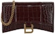 Balenciaga Hourglass Wallet With Chain Dark Red