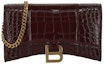 Buy Balenciaga Hourglass Wallet With Chain Dark Red
