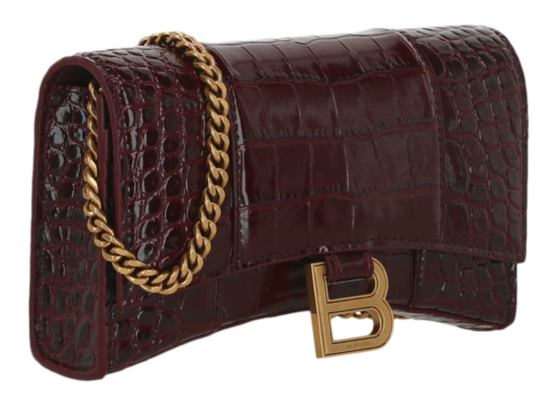 Order 발렌시아가 아워글래스 체인 월렛 (다크레드)
