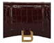 Lookbook Balenciaga Hourglass Wallet With Chain Dark Red