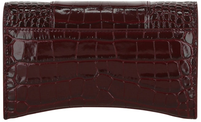 Balenciaga Hourglass Wallet With Chain Dark Red Purchase Balenciaga Hourglass Wallet With Chain Dark Red