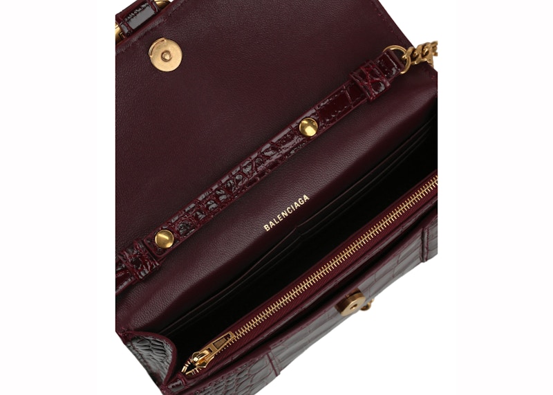 Details for 발렌시아가 아워글래스 체인 월렛 (다크레드)
