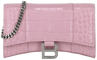 Balenciaga Hourglass Wallet With Chain Pink Balenciaga Hourglass Wallet With Chain Pink