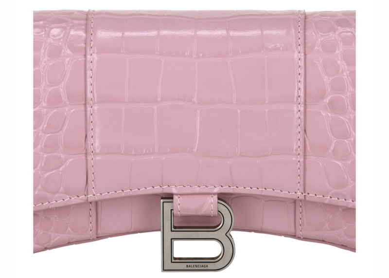 Lookbook バレンシアガ アワーグラス チェーンウォレット ピンク
