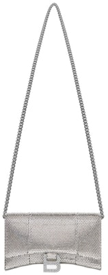 Balenciaga Hourglass Wallet With Chain XS Rhinestone Grey Buy Balenciaga Hourglass Wallet With Chain XS Rhinestone Grey