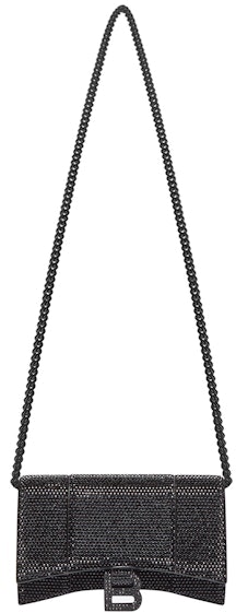 balenciaga-hourglass-wallet-with-chain-xs-rhinestone-black
