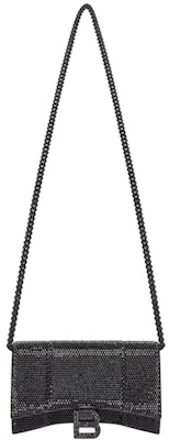 Balenciaga Dompet Hourglass Dengan Rantai XS Rhinestone Hitam Buy Balenciaga Dompet Hourglass Dengan Rantai XS Rhinestone Hitam