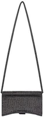 Balenciaga Dompet Hourglass Dengan Rantai XS Rhinestone Hitam Order Balenciaga Dompet Hourglass Dengan Rantai XS Rhinestone Hitam