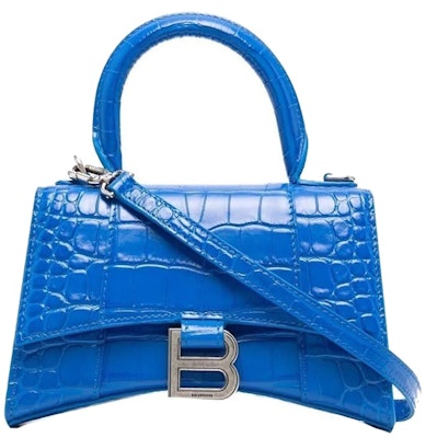 巴黎世家Hourglass XS浮雕手提包皇家蓝 Buy 巴黎世家Hourglass XS浮雕手提包皇家蓝