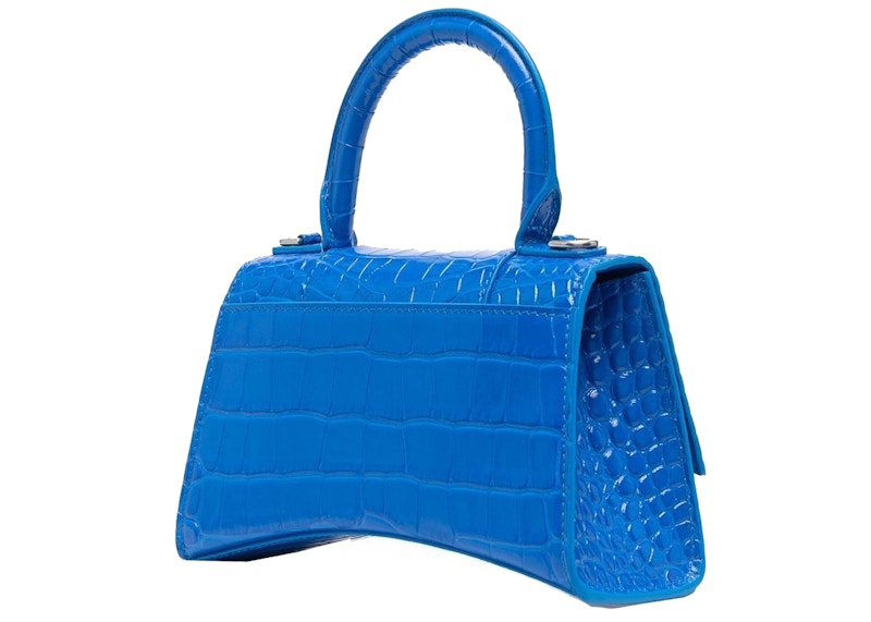 Order 巴黎世家Hourglass XS浮雕手提包皇家蓝