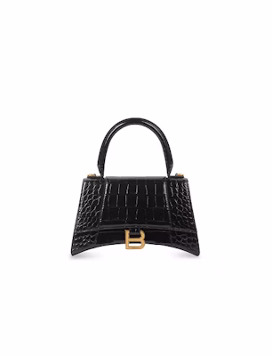 Balenciaga Hourglass Xs Handbag Crocodile Embossed Black Buy Balenciaga Hourglass Xs Handbag Crocodile Embossed Black
