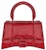 Balenciaga Hourglass XS Handbag With Rhinestones Red