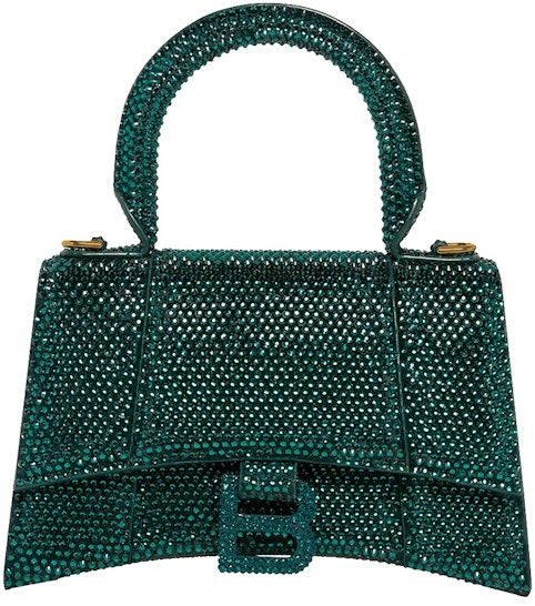 balenciaga-hourglass-xs-hangbag-with-rhinestones-green