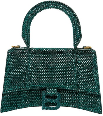 Balenciaga Hourglass XS Hangbag With Rhinestones Green Buy Balenciaga Hourglass XS Hangbag With Rhinestones Green