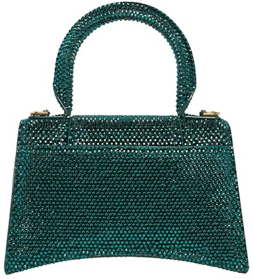 Balenciaga Hourglass XS Hangbag With Rhinestones Green Order Balenciaga Hourglass XS Hangbag With Rhinestones Green