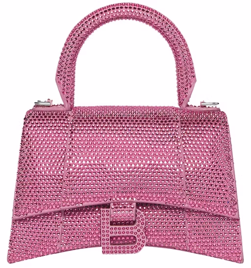 balenciaga-hourglass-xs-hangbag-with-rhinestones-pink