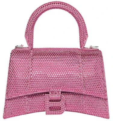 Balenciaga Hourglass XS Hangbag With Rhinestones Pink Buy Balenciaga Hourglass XS Hangbag With Rhinestones Pink