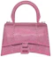 Buy Balenciaga Hourglass XS Hangbag With Rhinestones Pink