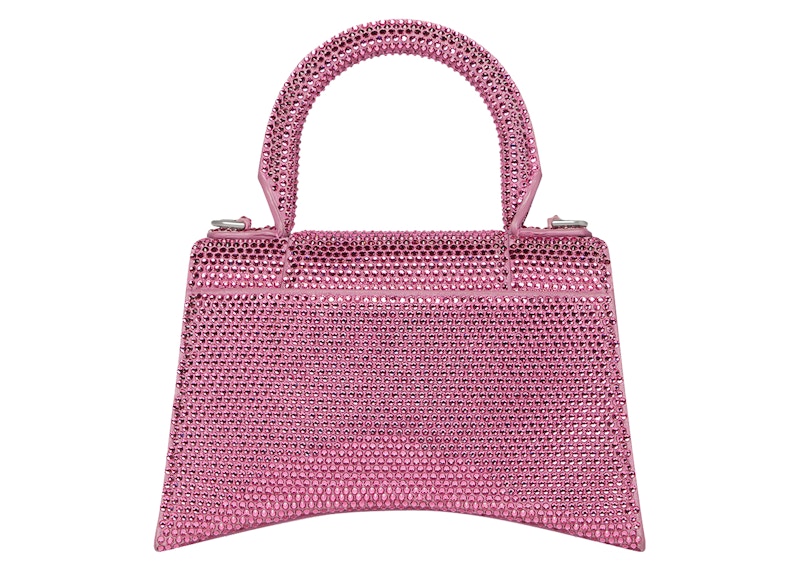 Balenciaga Hourglass XS Hangbag With Rhinestones Pink 圖 2
