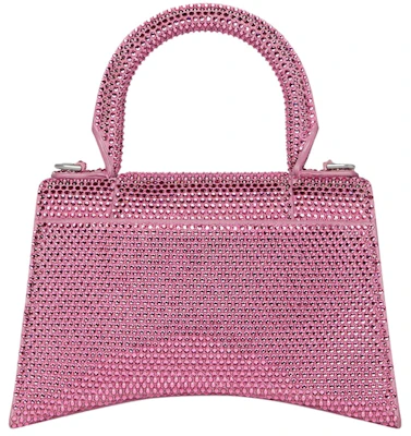 Balenciaga Hourglass XS Hangbag With Rhinestones Pink Order Balenciaga Hourglass XS Hangbag With Rhinestones Pink