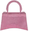 Order Balenciaga Hourglass XS Hangbag With Rhinestones Pink