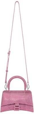 Balenciaga Hourglass XS Hangbag With Rhinestones Pink Lookbook Balenciaga Hourglass XS Hangbag With Rhinestones Pink