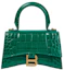 Buy Beg Tangkai Atas Balenciaga Hourglass XS Buaya Hijau Terukir