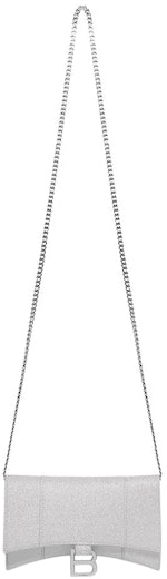 balenciaga-hourglass-xs-wallet-on-chain-in-sparkling-fabric-silver