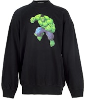 Balenciaga Hulk Cartoon Print Long Sleeve Sweatshirt Regular Fit Black . 671125TLV581000 Balenciaga Hulk Cartoon Print Long Sleeve Sweatshirt Regular Fit Black . 671125TLV581000